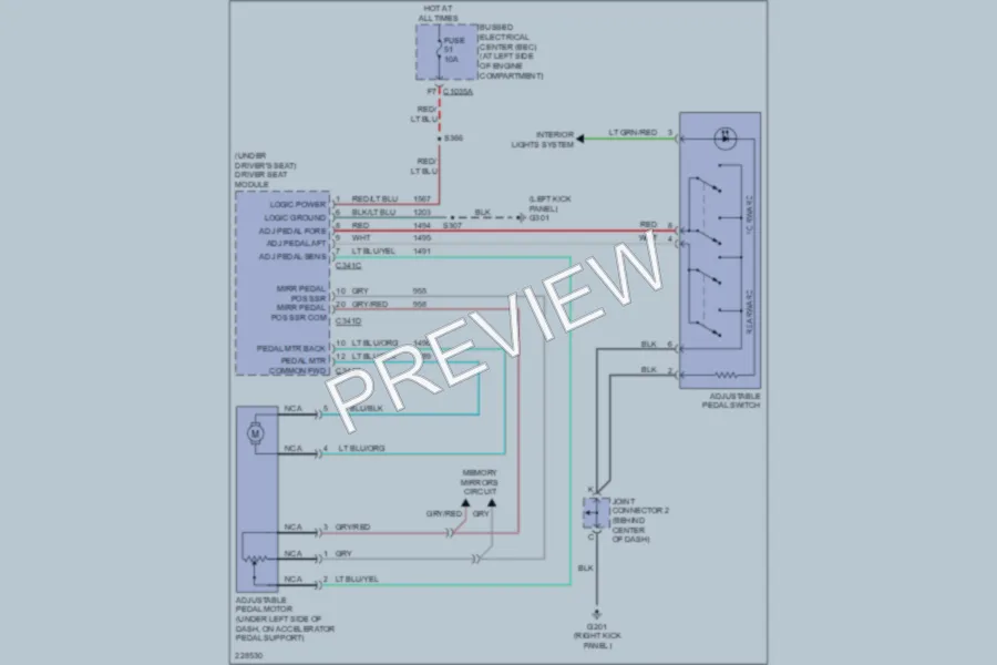 2006 Ford Freestar Memory Systems wiring diagram preview