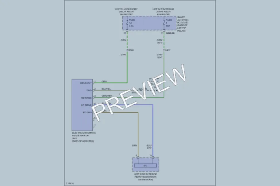 2006 Ford Fusion Power Mirrors wiring diagram preview