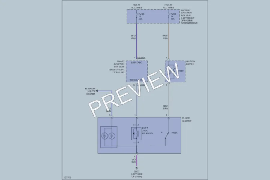 2006 Ford Fusion Shift Interlock wiring diagram preview