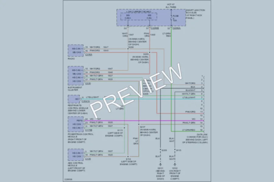 2006 Ford Mustang Computer Data Lines wiring diagram preview