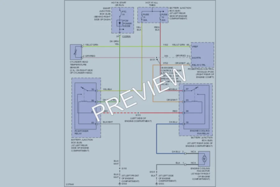 2006 Ford Ranger Cooling Fan wiring diagram preview