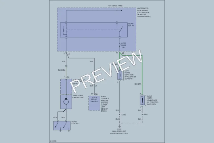 2006 GMC 2500 Hd Horn wiring diagram preview