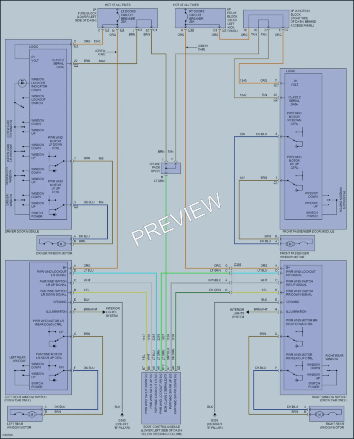 2006 GMC 1500 Power Windows wiring diagram preview