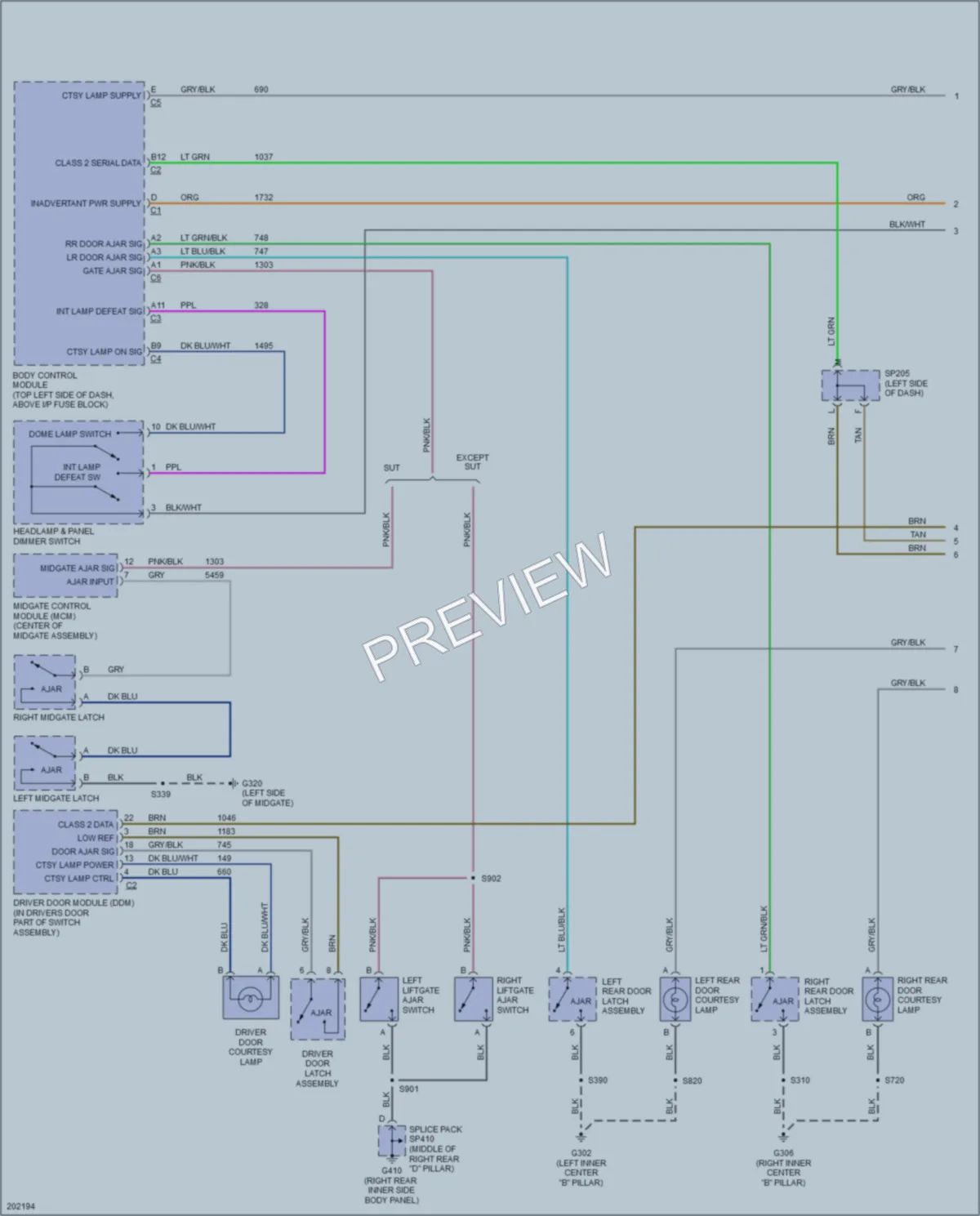 2006 HUMMER H2SUT Interior Lights wiring diagram preview