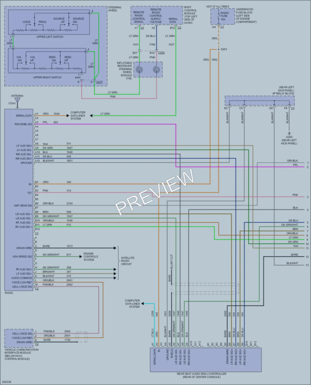 2006 HUMMER H2SUT Radio wiring diagram preview