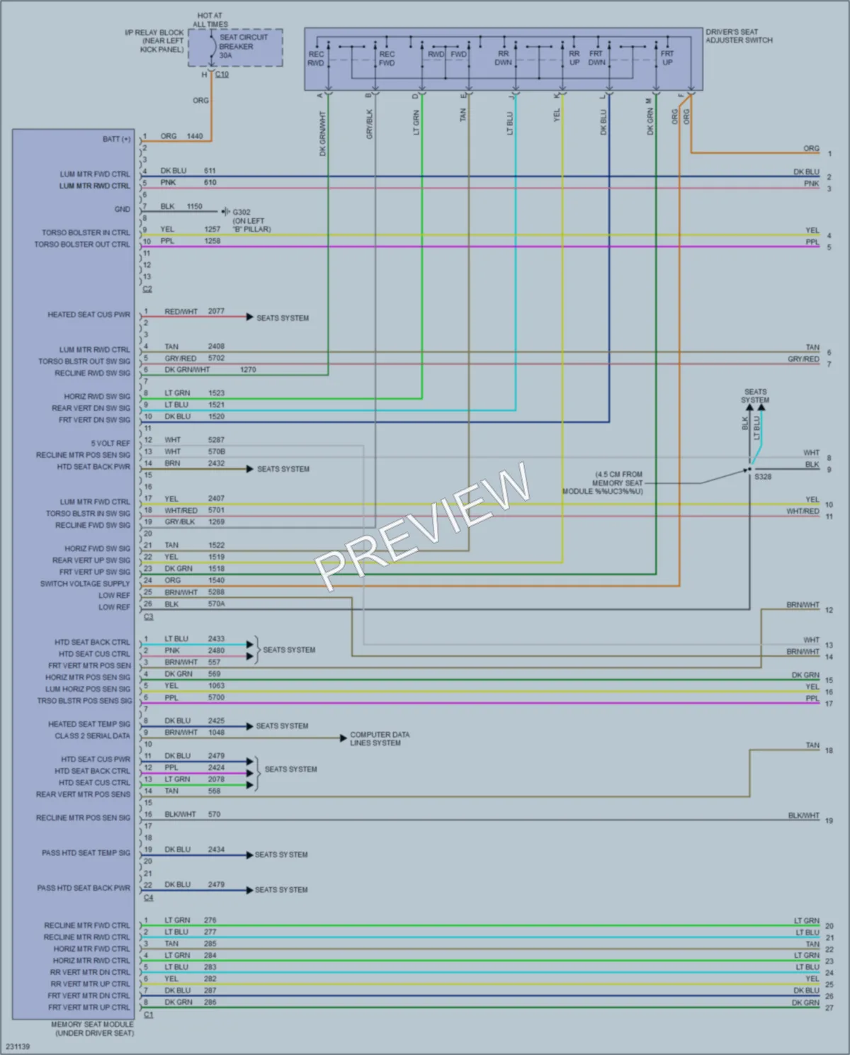 2006 HUMMER H2SUV Memory Systems wiring diagram preview