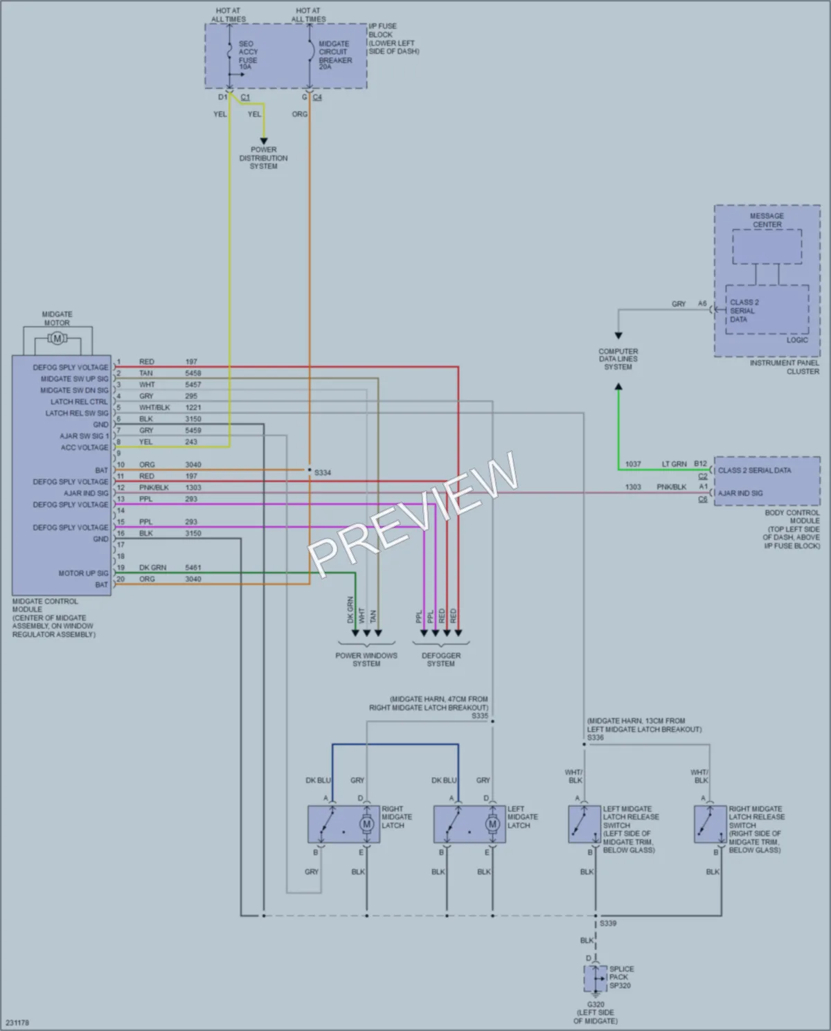 2006 HUMMER H2SUV Trunk Tailgate Fuel Door wiring diagram preview