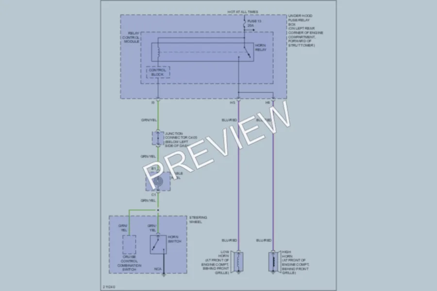 2006 Honda Accord Horn wiring diagram preview