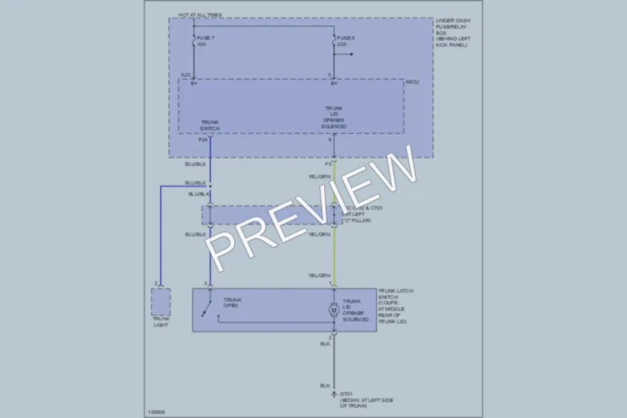2006 Honda Accord Trunk Tailgate Fuel Door wiring diagram preview