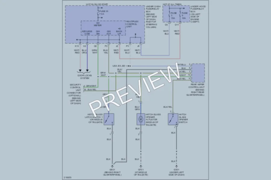 2006 Honda CRV Trunk Tailgate Fuel Door wiring diagram preview