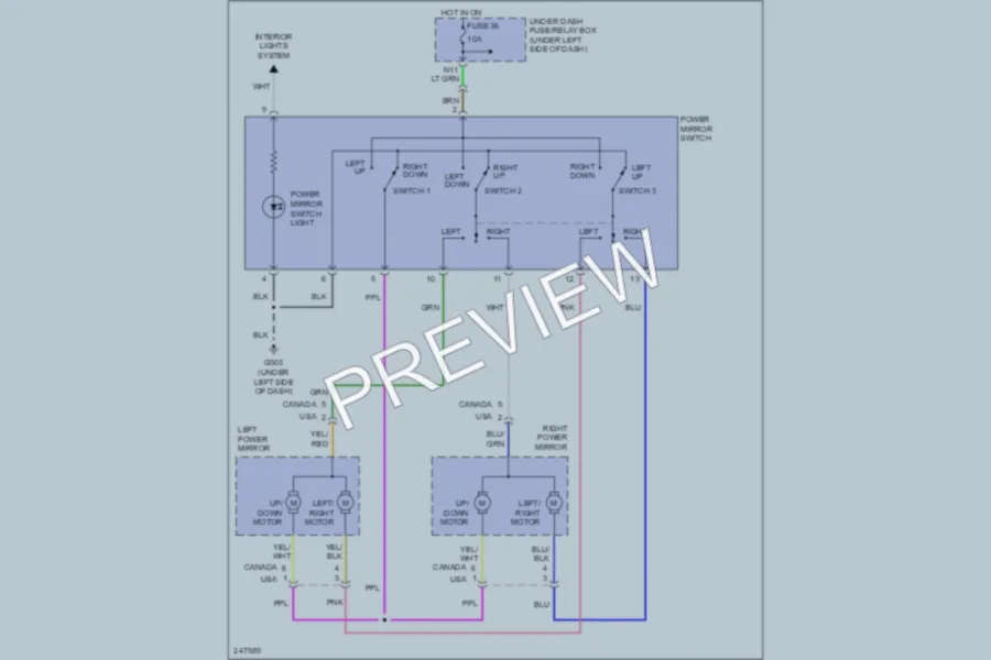 2006 Honda Civic Power Mirrors wiring diagram preview