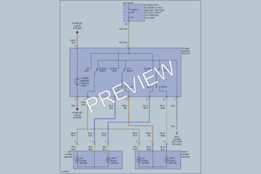 2006 Honda Element Power Mirrors wiring diagram preview