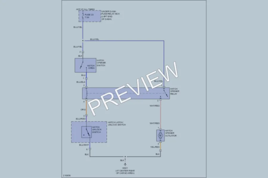 2006 Honda Insight Trunk Tailgate Fuel Door wiring diagram preview
