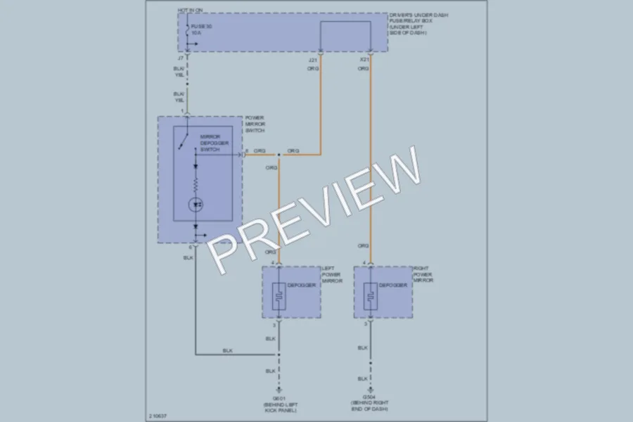 2006 Honda Odyssey Defoggers wiring diagram preview