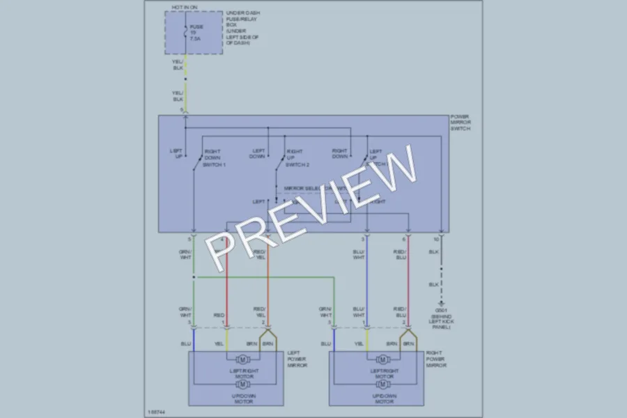 2006 Honda S2000 Power Mirrors wiring diagram preview