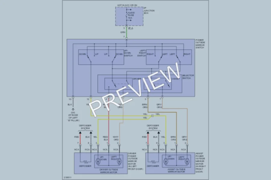 2006 Hyundai Accent Power Mirrors wiring diagram preview