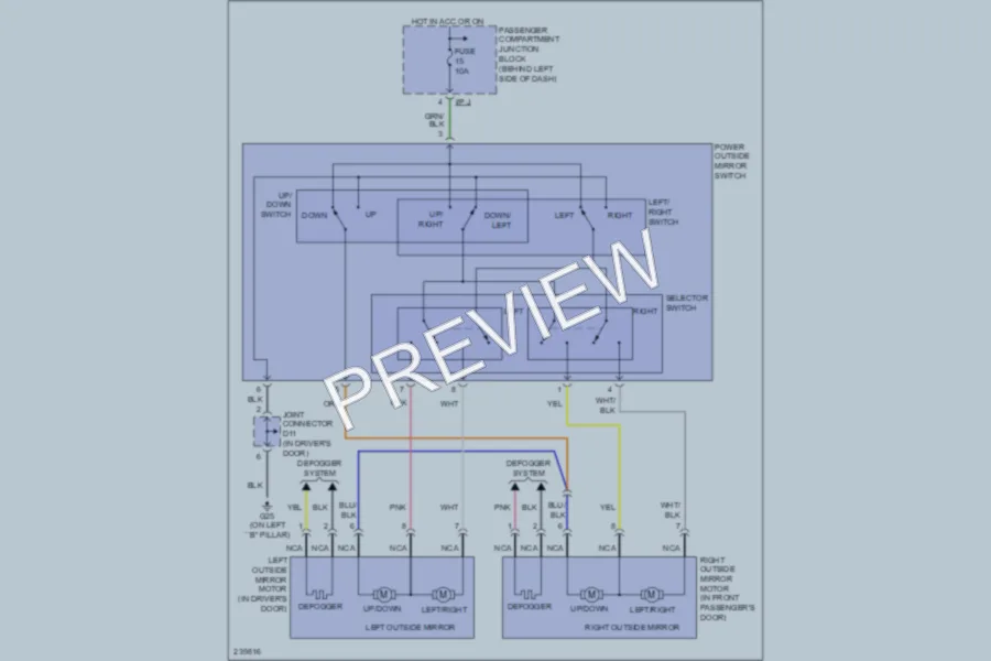 2006 Hyundai Sonata Power Mirrors wiring diagram preview