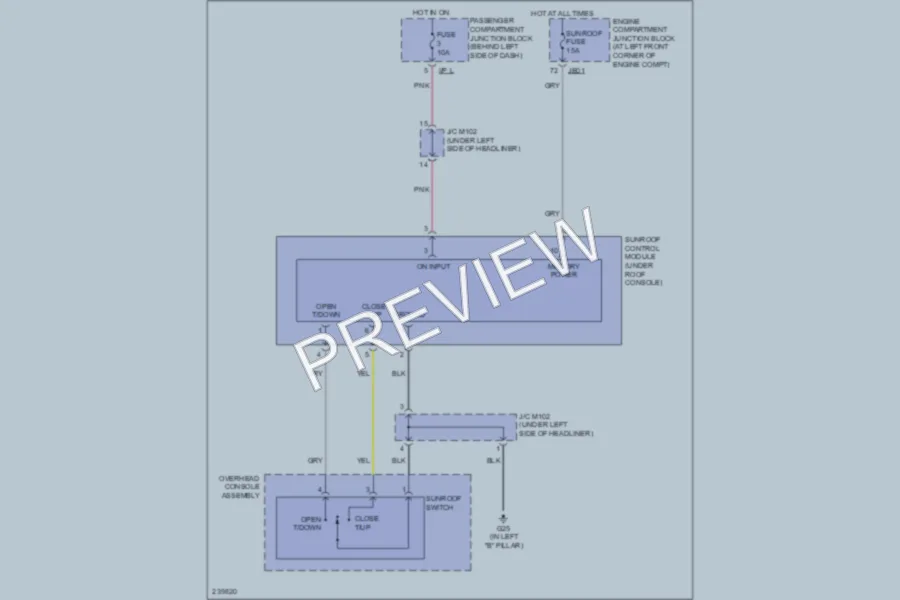 2006 Hyundai Sonata Power Top Sunroof wiring diagram preview