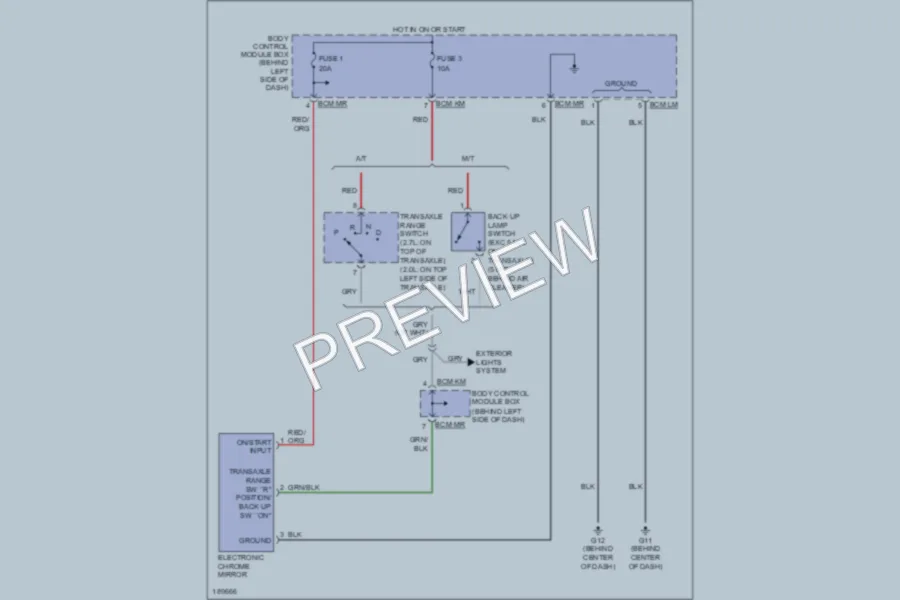 2006 Hyundai Tiburon Power Mirrors wiring diagram preview
