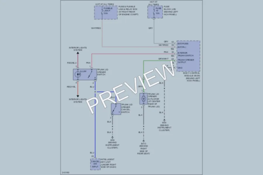 2006 Infiniti G35 Trunk Tailgate Fuel Door wiring diagram preview