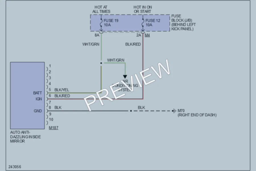 2006 Infiniti M45 Power Mirrors wiring diagram preview