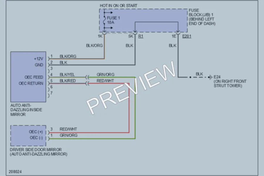 2006 Infiniti Q45 Power Mirrors wiring diagram preview