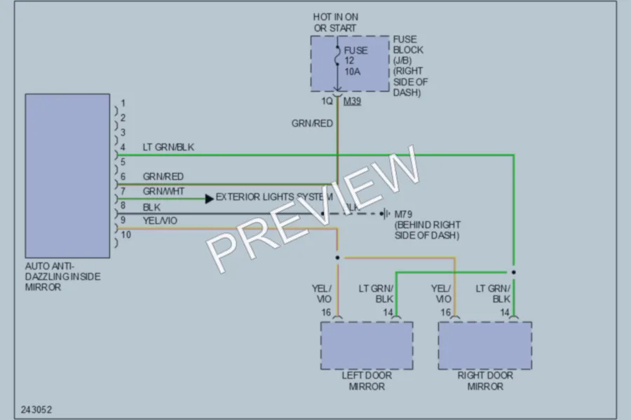 2006 Infiniti QX56 Power Mirrors wiring diagram preview