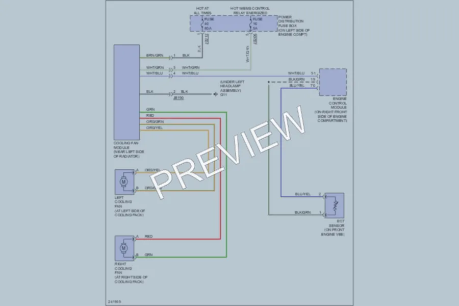 2006 Jaguar XType Cooling Fan wiring diagram preview