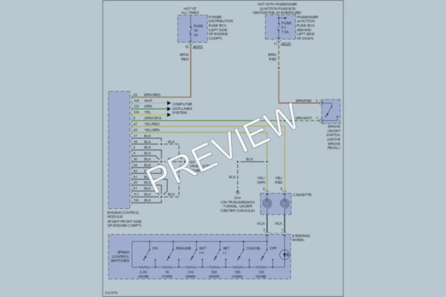 2006 Jaguar XType Cruise Control wiring diagram preview