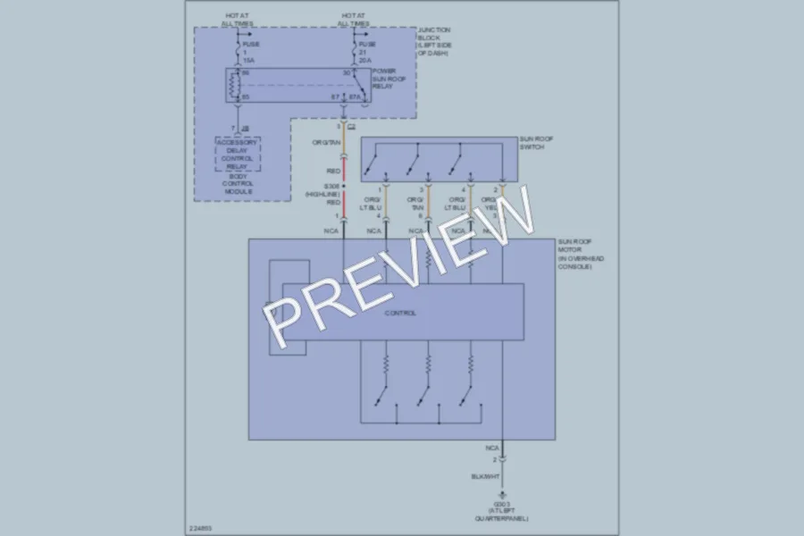 2006 Jeep Liberty Power Top Sunroof wiring diagram preview