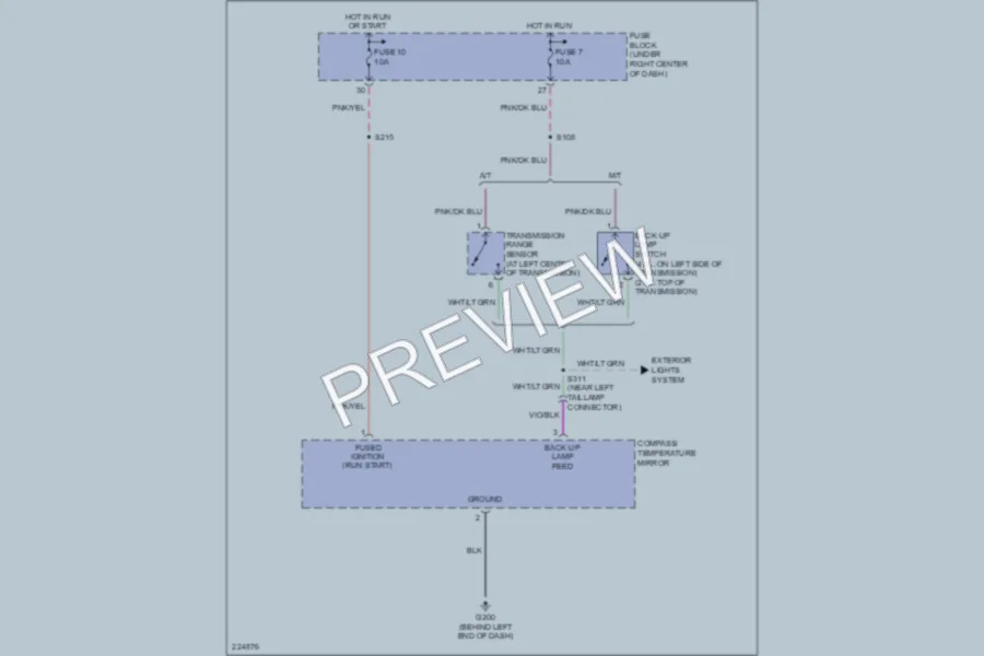 2006 Jeep Wrangler Power Mirrors wiring diagram preview