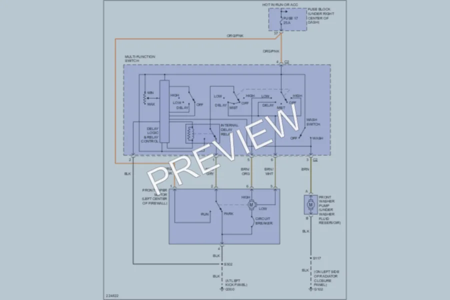 2006 Jeep Wrangler Wiper Washer wiring diagram preview