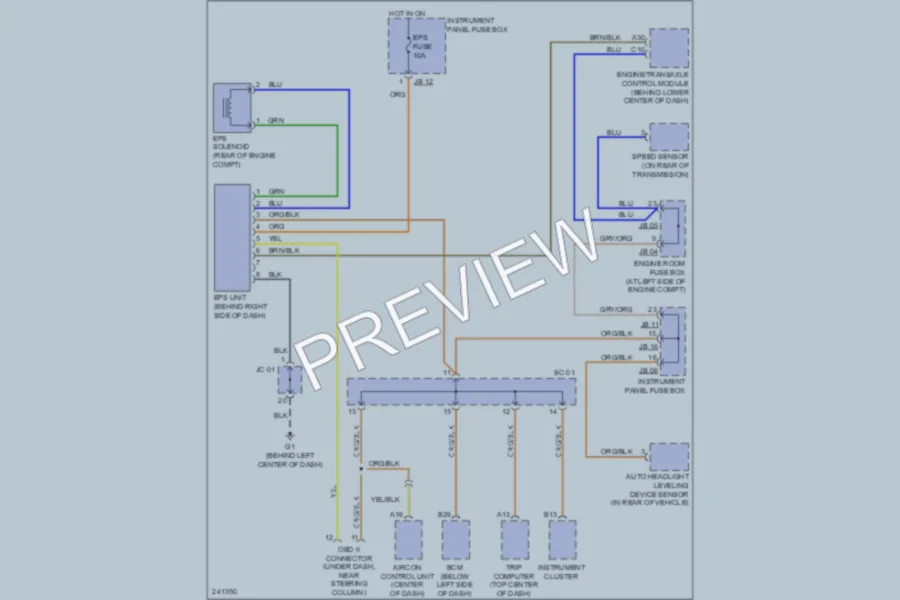 2006 Kia Amanti Electronic Power Steering wiring diagram preview