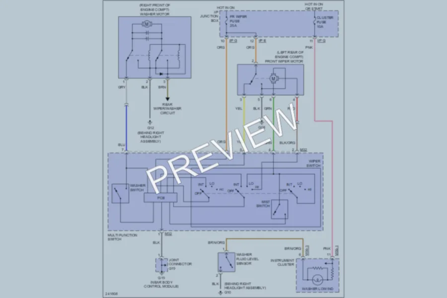 2006 Kia Rio5 Wiper Washer wiring diagram preview