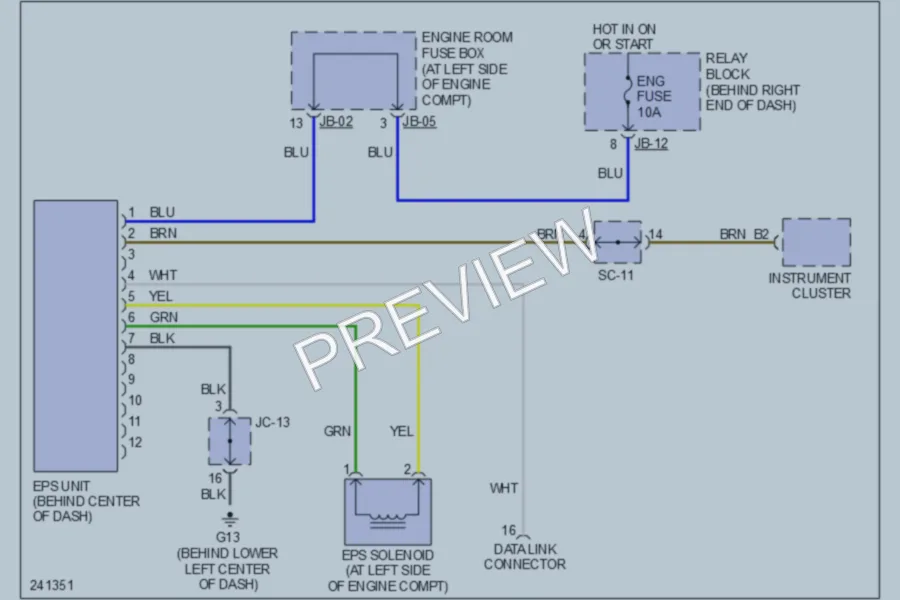 2006 Kia Sorento Electronic Power Steering wiring diagram preview