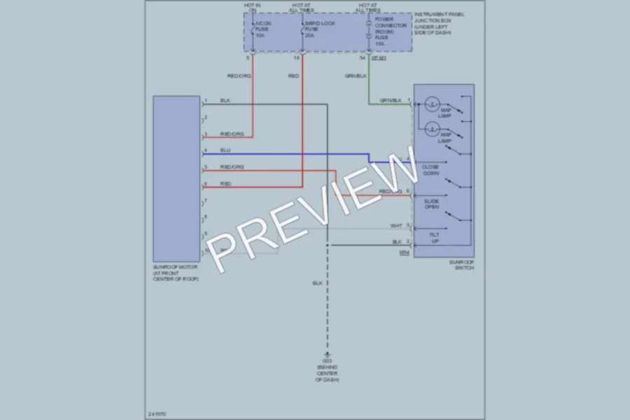 2006 Kia Spectra Power Top Sunroof wiring diagram preview