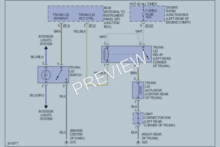 2006 Kia Spectra5 Trunk Tailgate Fuel Door wiring diagram preview
