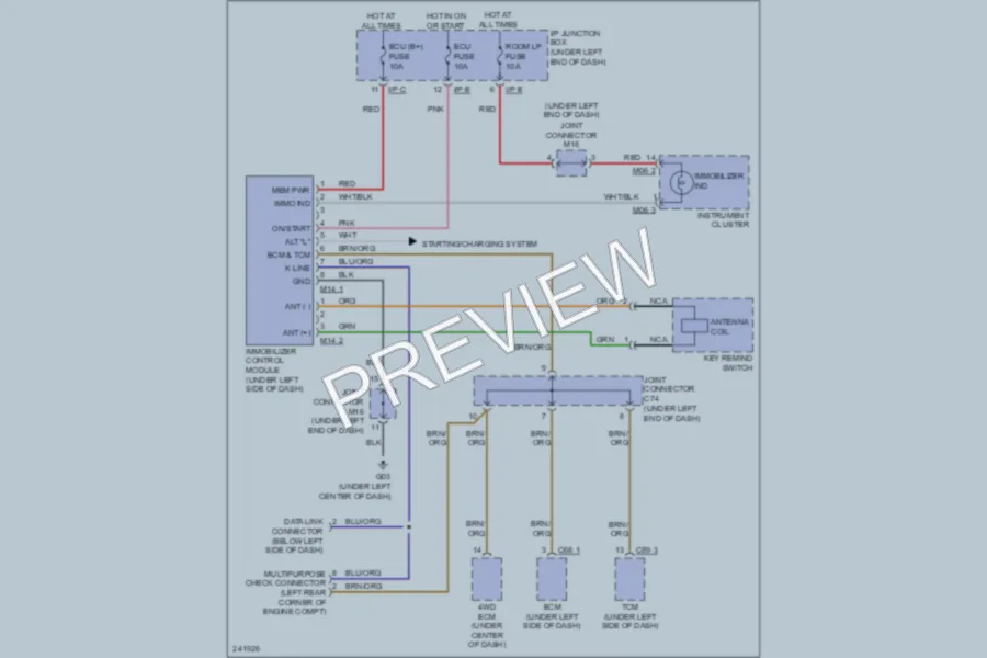 2006 Kia Sportage Anti Theft wiring diagram preview