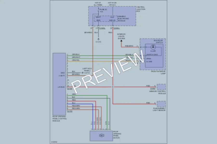 2006 LandRover LR3 Power Top Sunroof wiring diagram preview