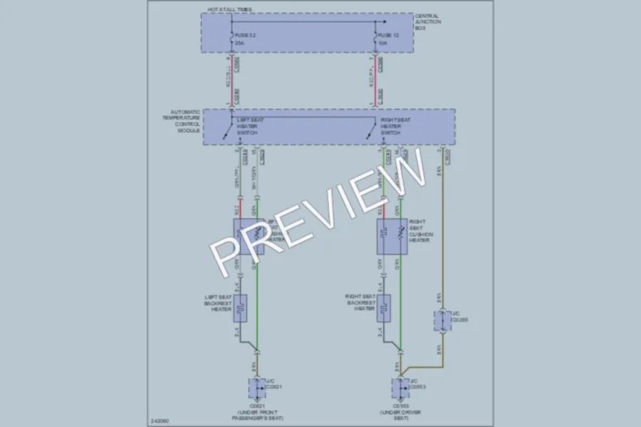 2006 LandRover RangeRover Power Seats wiring diagram preview