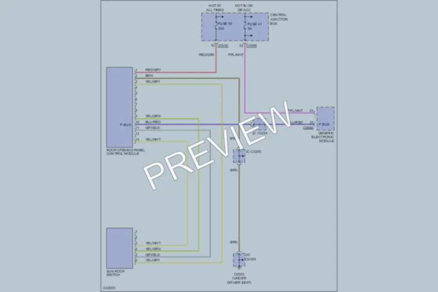 2006 LandRover RangeRover Power Top Sunroof wiring diagram preview