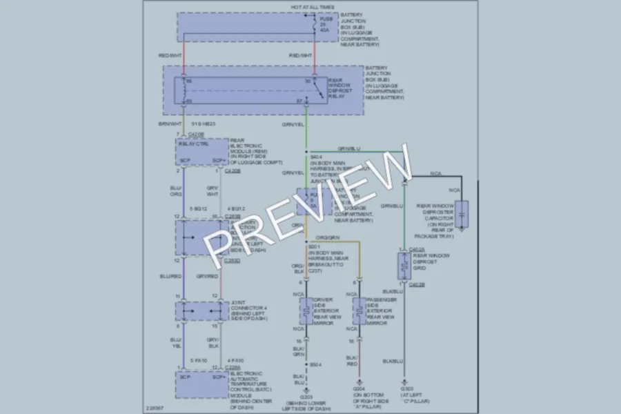 2006 Lincoln LS Defoggers wiring diagram preview