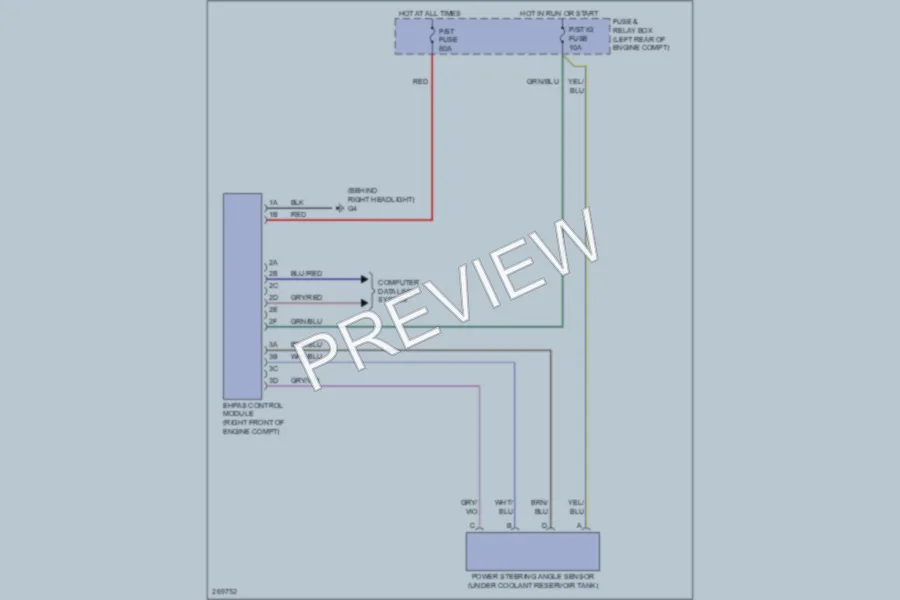 2006 Mazda 3 Electronic Power Steering wiring diagram preview