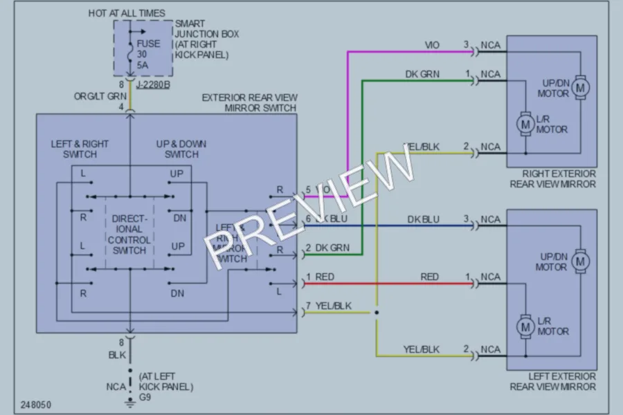 2006 Mazda B4000 Power Mirrors wiring diagram preview