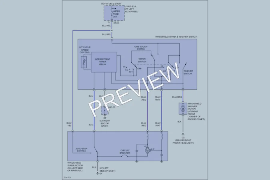 2006 Mazda MPV Wiper Washer wiring diagram preview