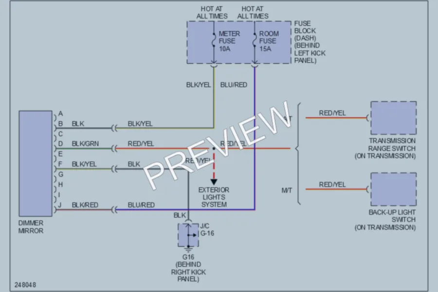 2006 Mazda RX8 Power Mirrors wiring diagram preview