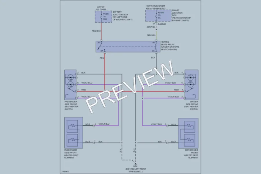 2006 Mazda Tribute Power Seats wiring diagram preview
