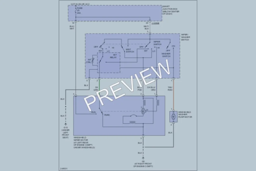 2006 Mazda Tribute Wiper Washer wiring diagram preview
