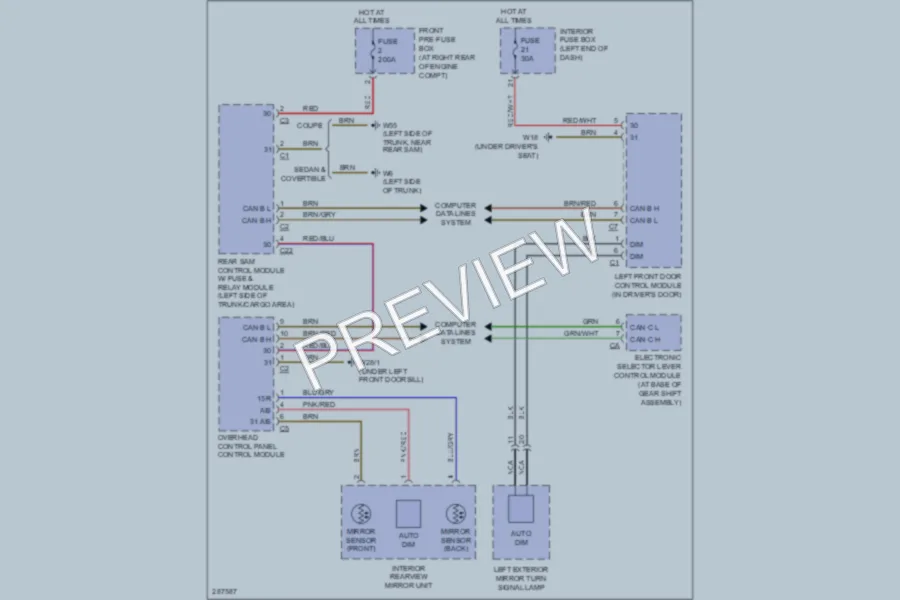 2006 MercedesBenz C350 Power Mirrors wiring diagram preview