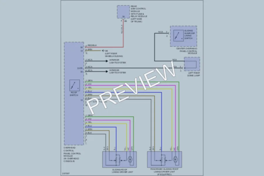 2006 MercedesBenz E320CDI Power Top Sunroof wiring diagram preview